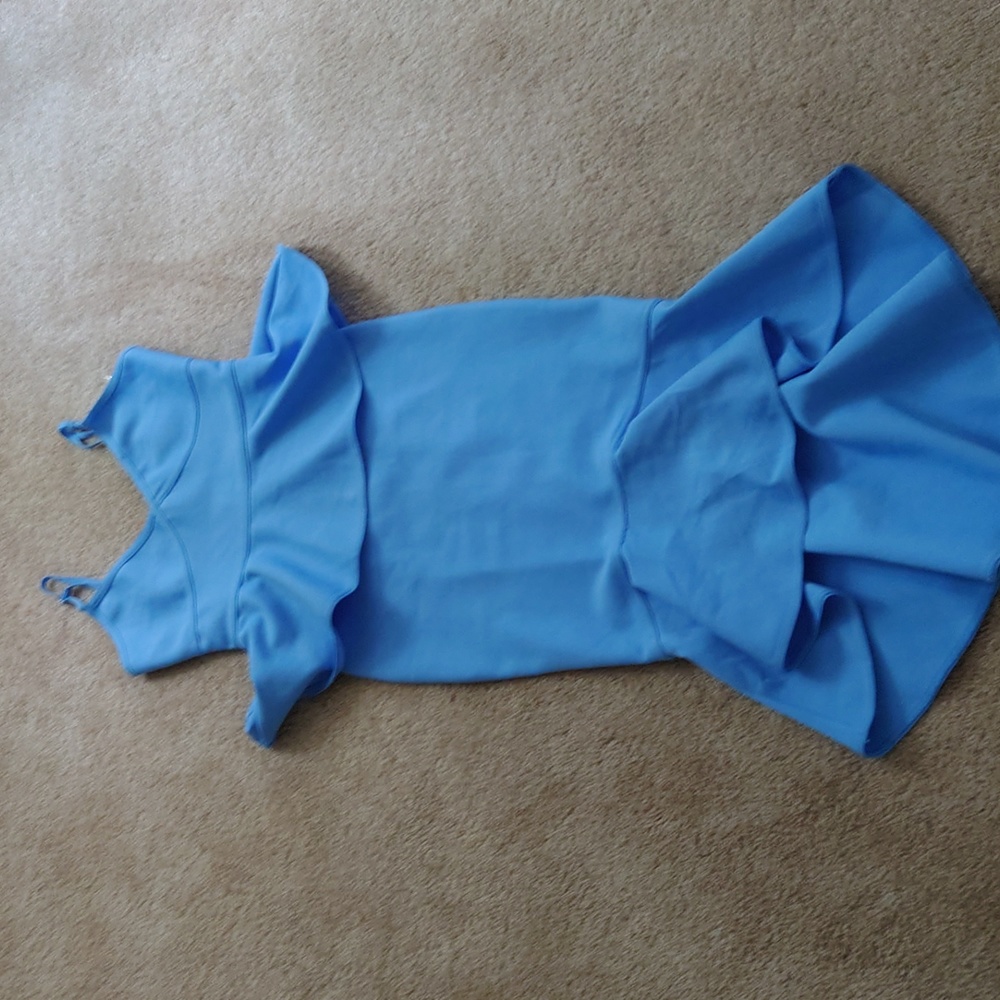New Vici Light Blue Peplum Bodycon Ruffle High Low Dress Size S